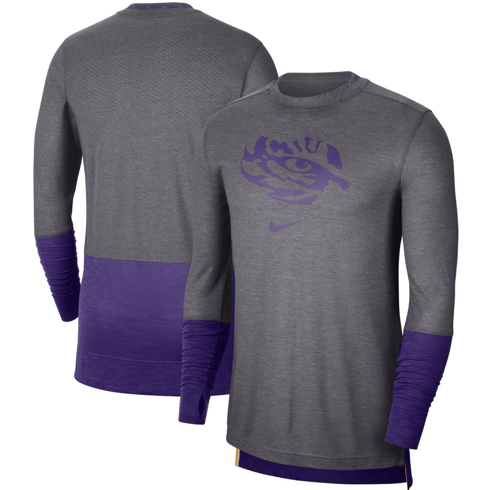 New Nike Mens LSU Louisiana State Long Sleeve Shirt Size Medium Tigers On Field